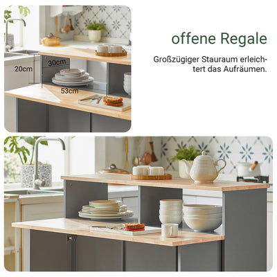 SoBuy | Sideboard mit Schiebetüren | Küchenschrank | Kommode hellgrau | FSB36-HG