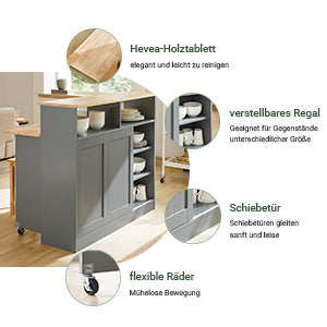 SoBuy | Sideboard mit Schiebetüren | Küchenschrank | Kommode hellgrau | FSB36-HG