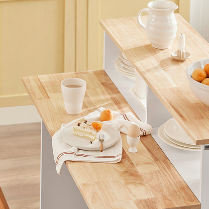 SoBuy | Sideboard mit Schiebetüren | Kücheninsel | Kommode | Weiß | FSB36-WN