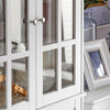 SoBuy | Küchenschrank mit Glastür | Hochschrank | Aufbewahrungsschrank | Buffet | Weiß | FSB76-W