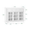 SoBuy | Küchenschrank mit Glastür | Sideboard | Highborad | Kommode | Weiß | FSB77-W