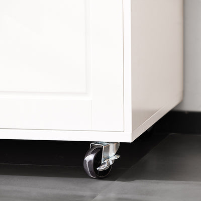 SoBuy | Küchenwagen | Sideboard auf Rollen | Mikrowellenschrank | Weiß | FSB78-W