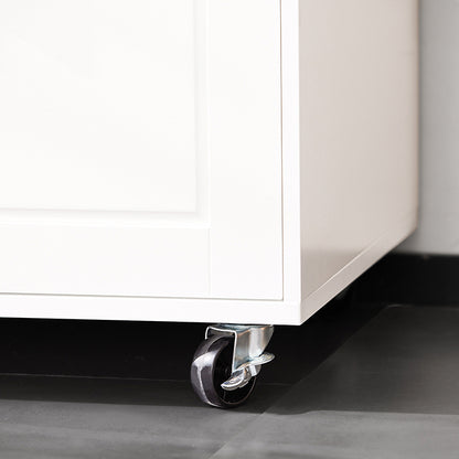 SoBuy | Küchenwagen | Sideboard auf Rollen | Mikrowellenschrank | Weiß | FSB78-W