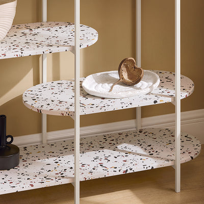 SoBuy | Konsolentisch Metall | Flurtisch | Sideboard | Standregal | Marmor Weiß | FSB89-W