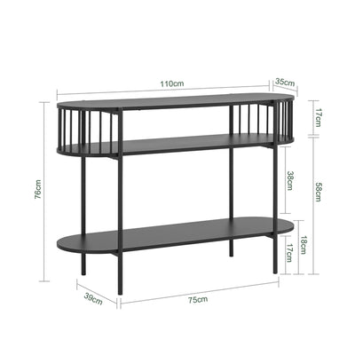 SoBuy | Konsolentisch | Flurtisch | Sideboard schmaler | Sofatisch | Dekotisch Schwarz | FSB90-SCH