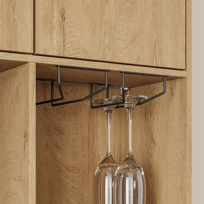 SoBuy | Küchenschränke | Küchenschrank freistehend mit 4 Türen und 3 | Light Oak | FSB98-L-E-N