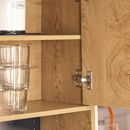 SoBuy | Mikrowellenschrank mit Pegboard | Hochschrank | Sideboard | Vintage | FSB98-N