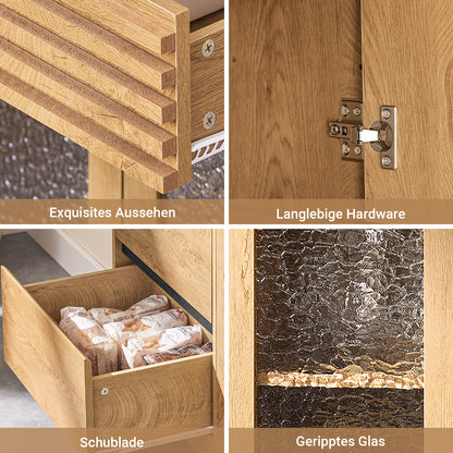 SoBuy | Kücheninsel | Sideboard | Küchenschrank | Buffet | Natur/Schwarz | FSB99-N