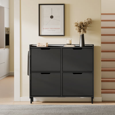 SoBuy | Schuhschrank Schmal Hängend mit Sensorlicht und 19 cm Tiefe | Schwarz | FSR100-E-SCH