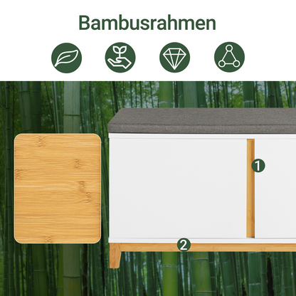 Vorverkauf | SoBuy | Schuhbank mit Sitzfläche | Sitzbank | Dielenbank | Weiß | FSR117-W