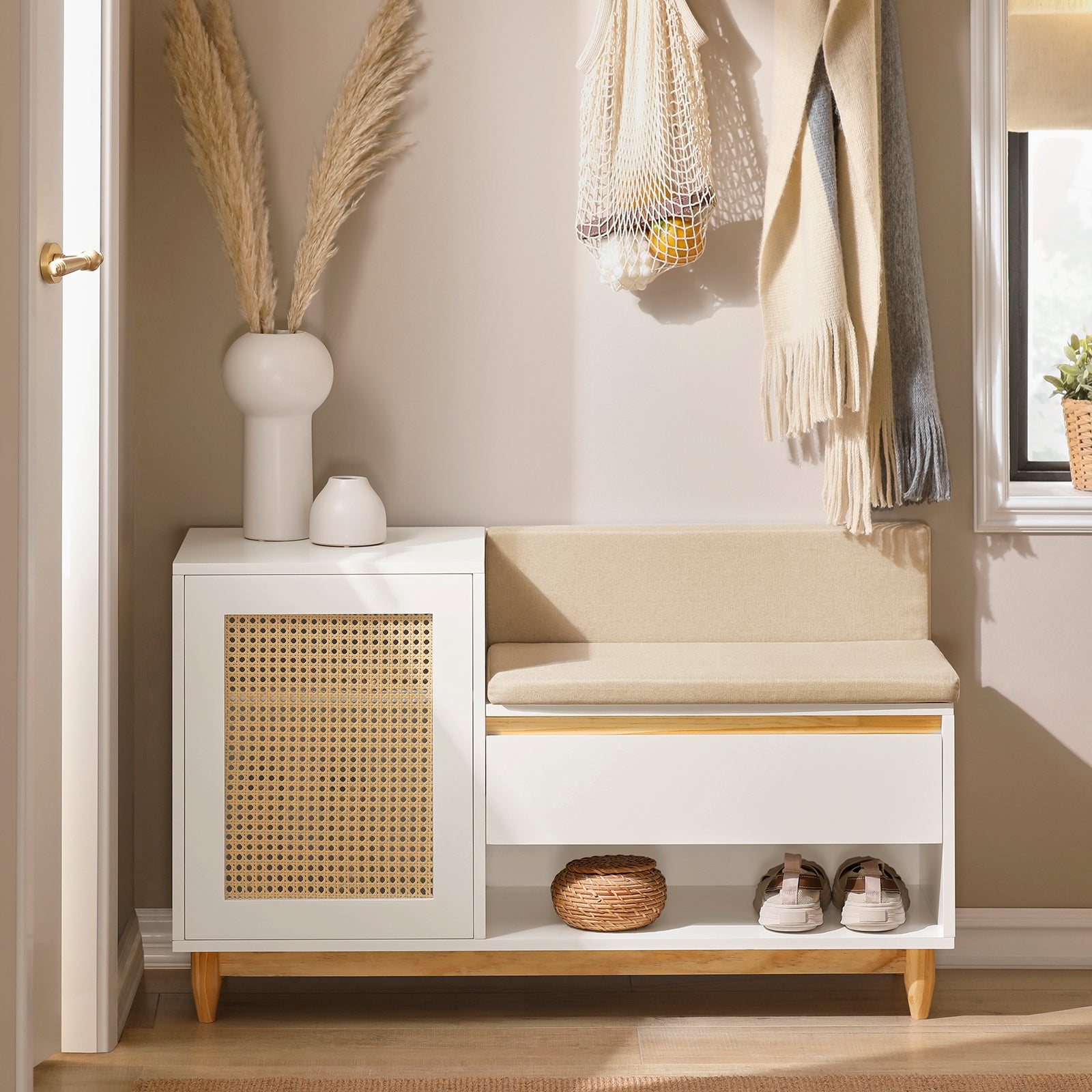 SoBuy | Garderobenbank | Sitzbank | Dielenbank | Schuhbank | Schuhregal | FSR128-W
