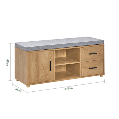 SoBuy | Schuhbank | Schuhkipper | Schuhtruhe | Sitzkommode | Dielenbank | schmal Natur | FSR148-N