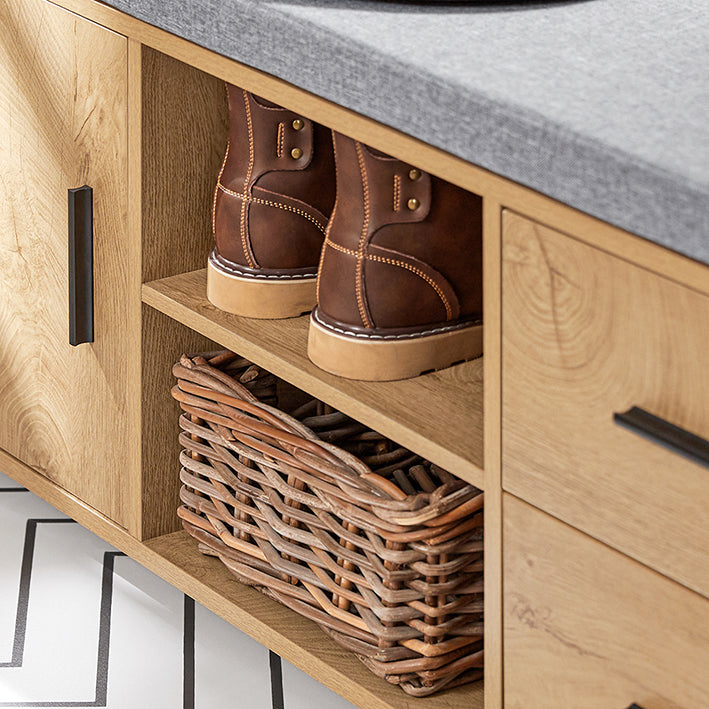 SoBuy | Schuhbank | Schuhkipper | Schuhtruhe | Sitzkommode | Dielenbank | schmal Natur | FSR148-N