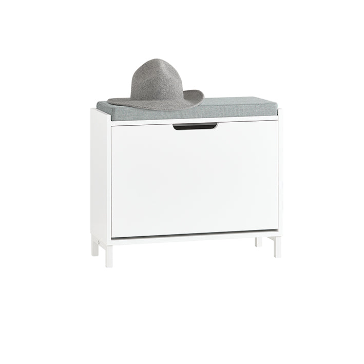 SoBuy | Schuhkipper mit 1 Klappe | Schuhschrank schmal | Schuhkommode | Weiß | FSR151-K-W