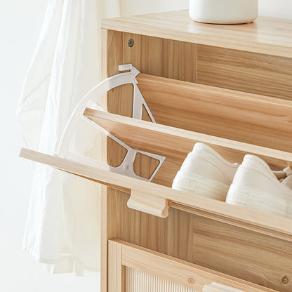 SoBuy | Schuhkipper mit 3 Klappen | Schuhschrank | Schuhkommode | Natur | FSR159-N