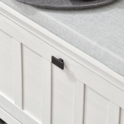 SoBuy | Schuhbank mit Sitzkissen | Sitzbank | mit 1 Klappe | Vintage-Weiß | FSR161-W