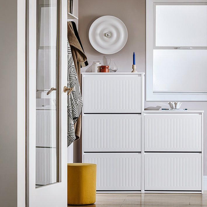 SoBuy | Schuhkipper mit 3 Klappen | Schuhschrank | Schuhregal | Weiß | FSR165-H-W