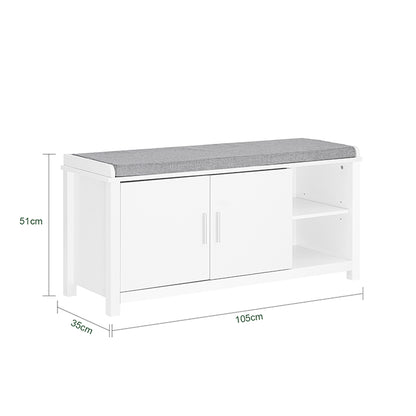 SoBuy | Schuhbank mit Sitzfläche | Dielenbank | Sitzbank | Schuhschrank | Weiß | FSR168-W