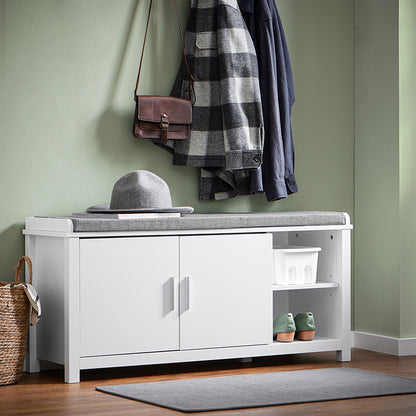 SoBuy | Schuhbank mit Sitzfläche | Dielenbank | Sitzbank | Schuhschrank | Weiß | FSR168-W