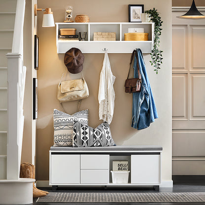 SoBuy | Schuhbank mit 2 Schubladen | Sitzbank | schuhschrank | Dielenbank | Weiß | FSR176-W