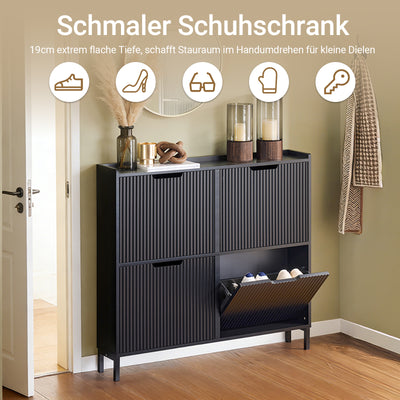SoBuy Schuhkipper Schwarz 4 Klappen