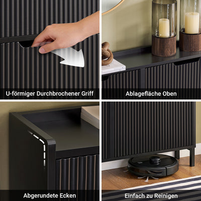 SoBuy | Schuhkipper mit 4 Klappen | Schuhschrank schmal | Schwarz | FSR177-L-SCH