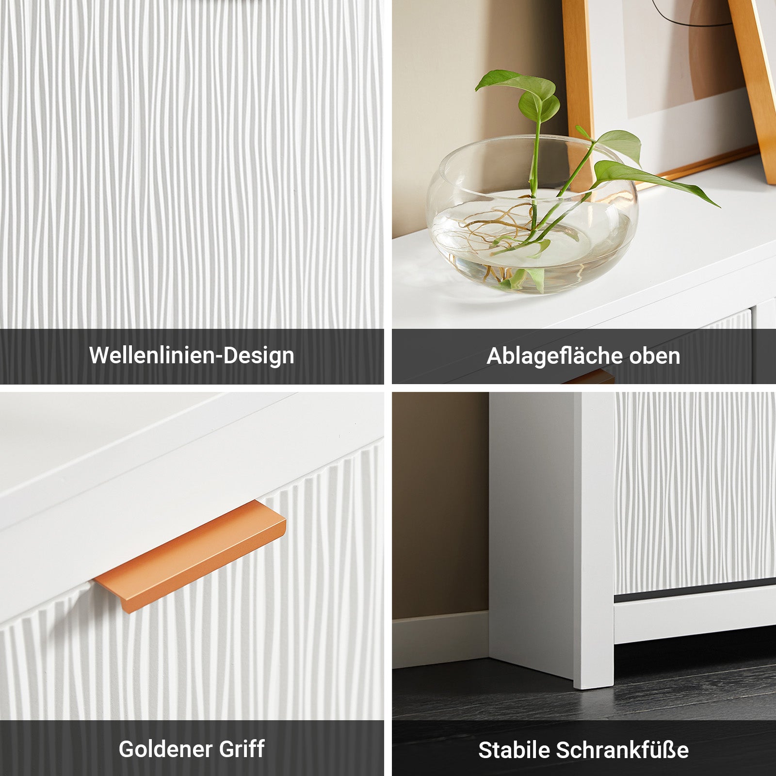 SoBuy | Schuhkipper mit 4 Klappen | Schuhschrank schmal | Schuhkommode Weiß | FSR186-II-W