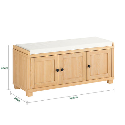 Vorverkauf | SoBuy | Schuhbank mit Sitzfläche | Garderobenbank | Sitzbank | Dielenbank | Natur| FSR188-N