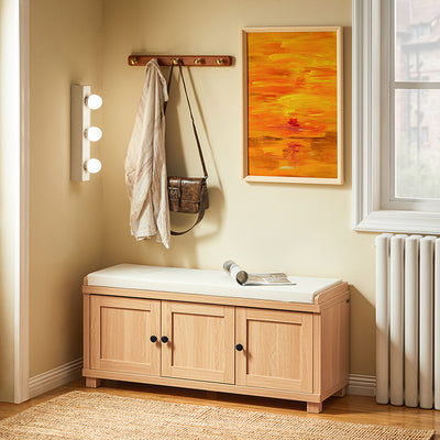 Vorverkauf | SoBuy | Schuhbank mit Sitzfläche | Garderobenbank | Sitzbank | Dielenbank | Natur| FSR188-N