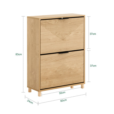 SoBuy | Schuhschrank Schmal | Schuhkipper | Schuhregal | B60xH83xT24 cm | FSR200-II-N