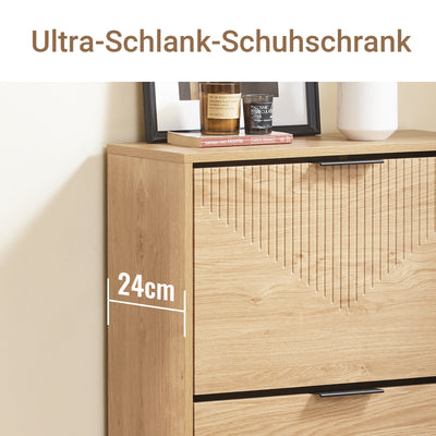 SoBuy | Schuhschrank Schmal | Schuhkipper | Schuhregal | B60xH83xT24 cm | FSR200-II-N
