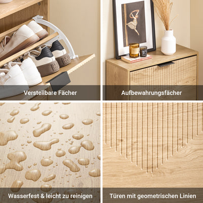 SoBuy | Schuhschrank Schmal | Schuhkipper | Schuhregal | B60xH83xT24 cm | FSR200-II-N