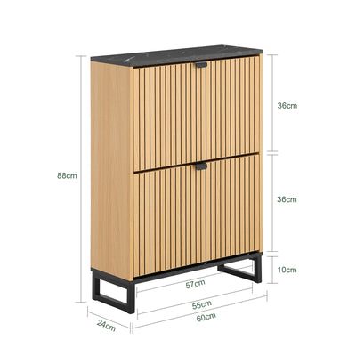 SoBuy Schuhschrank schmal Schuhkipper Schuhregal mit Klappen für 8-12 Paar Schuhe FSR202-N –