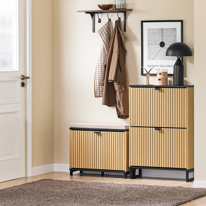 Vorverkauf | SoBuy | Schuhschrank schmal | Schuhregal mit Klappen | für 8-12 Paar | FSR202-N