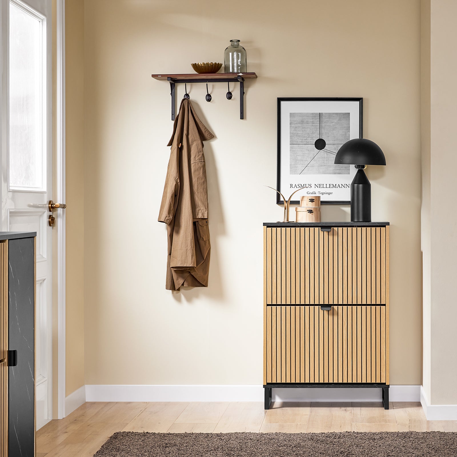 Vorverkauf | SoBuy | Schuhschrank schmal | Schuhregal mit Klappen | für 8-12 Paar | FSR202-N