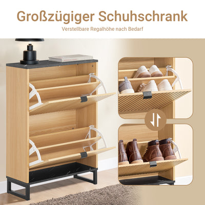 SoBuy Schuhschrank schmal Schuhkipper Schuhregal mit Klappen für 8-12 Paar Schuhe FSR202-N –