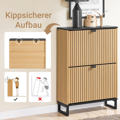 Vorverkauf | SoBuy | Schuhschrank schmal | Schuhregal mit Klappen | für 8-12 Paar | FSR202-N