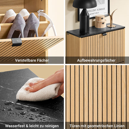 Vorverkauf | SoBuy | Schuhschrank schmal | Schuhregal mit Klappen | für 8-12 Paar | FSR202-N