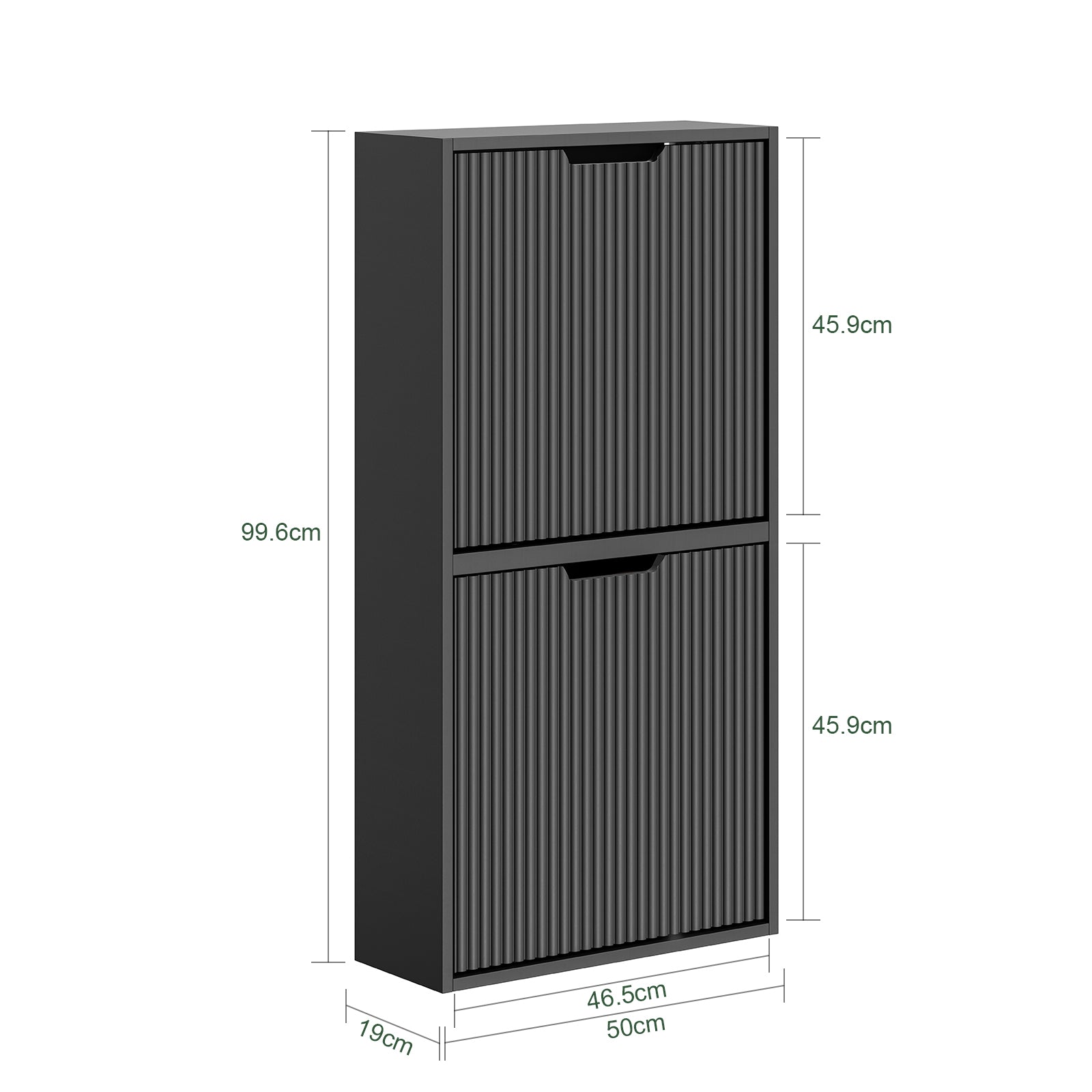 SoBuy | Schuhschrank Schmal Wandmontage | 2-Wege Montage & Anti-Kipp| 19cm Tiefe | Schwarz | FSR204-SCH