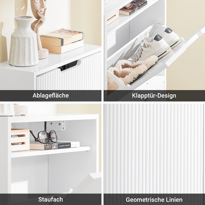 SoBuy | Schuhschrank Schmal | Wandmontage |  2-Wege Montage & Anti-Kipp| 19cm Tiefe | Weiß | FSR204-W