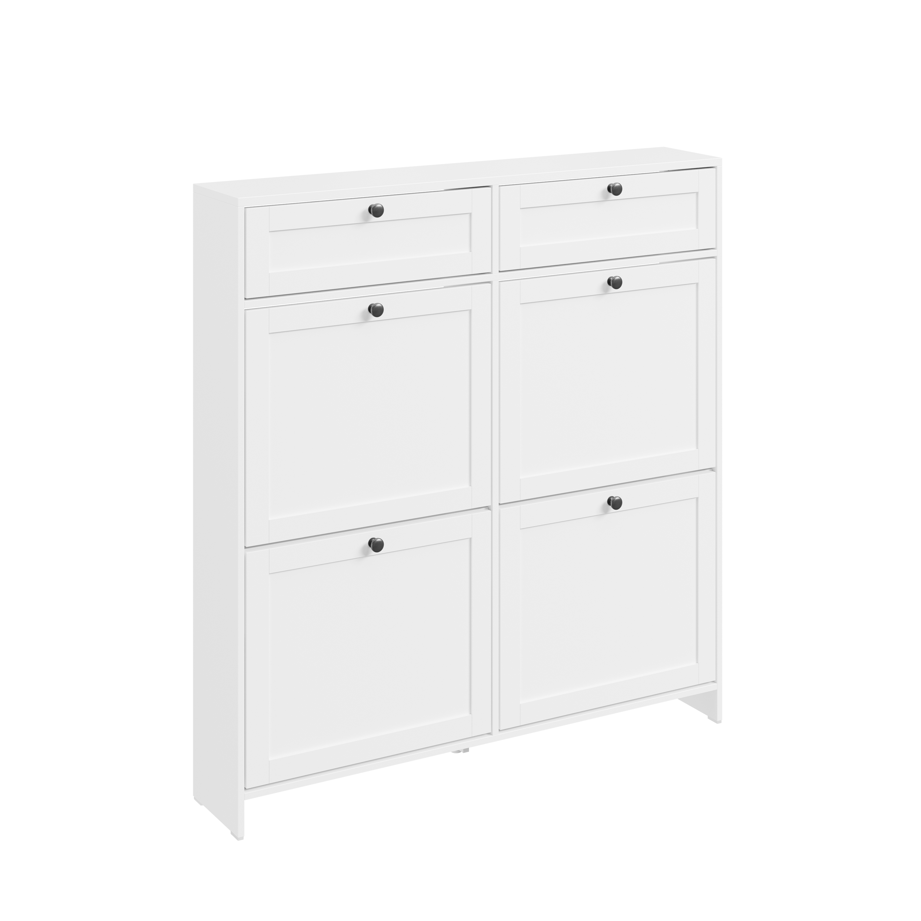 SoBuy | Schuhkipper Schmal | mit 4 Klappen | Weiß | FSR208-W