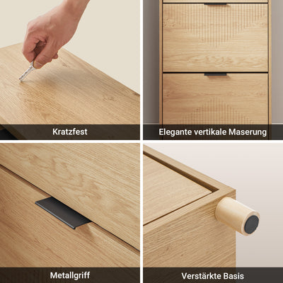 SoBuy Schuhschrank Schmal Holz 24cm breit | große Kapazität für Schuhe bis Größe 47 | Farbe Holz FSR212-N