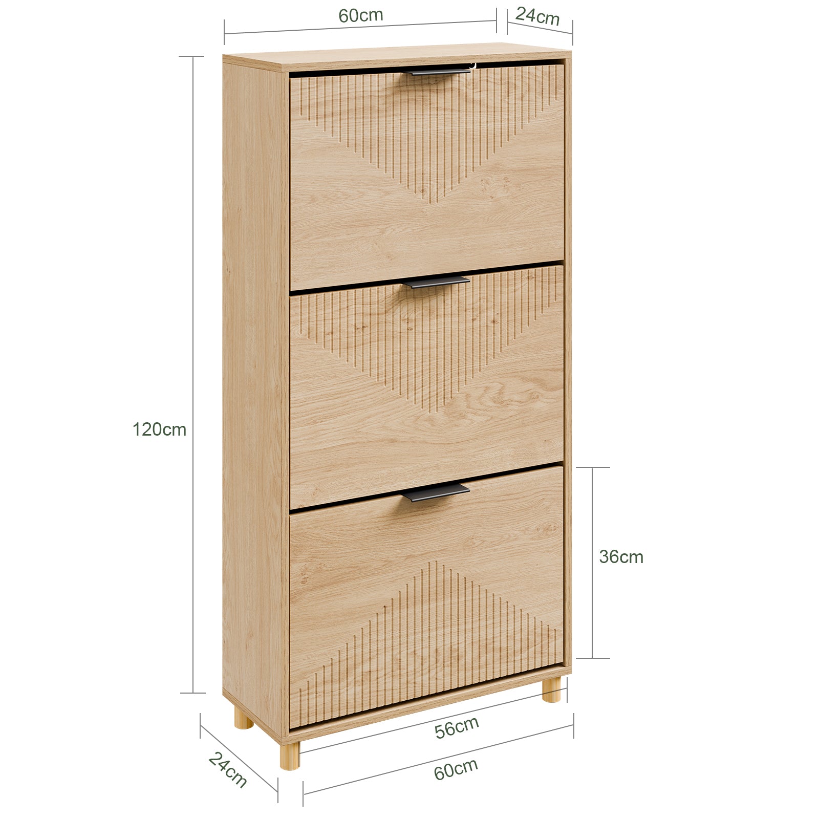 SoBuy Schuhschrank Schmal Holz 24cm breit FSR213-N