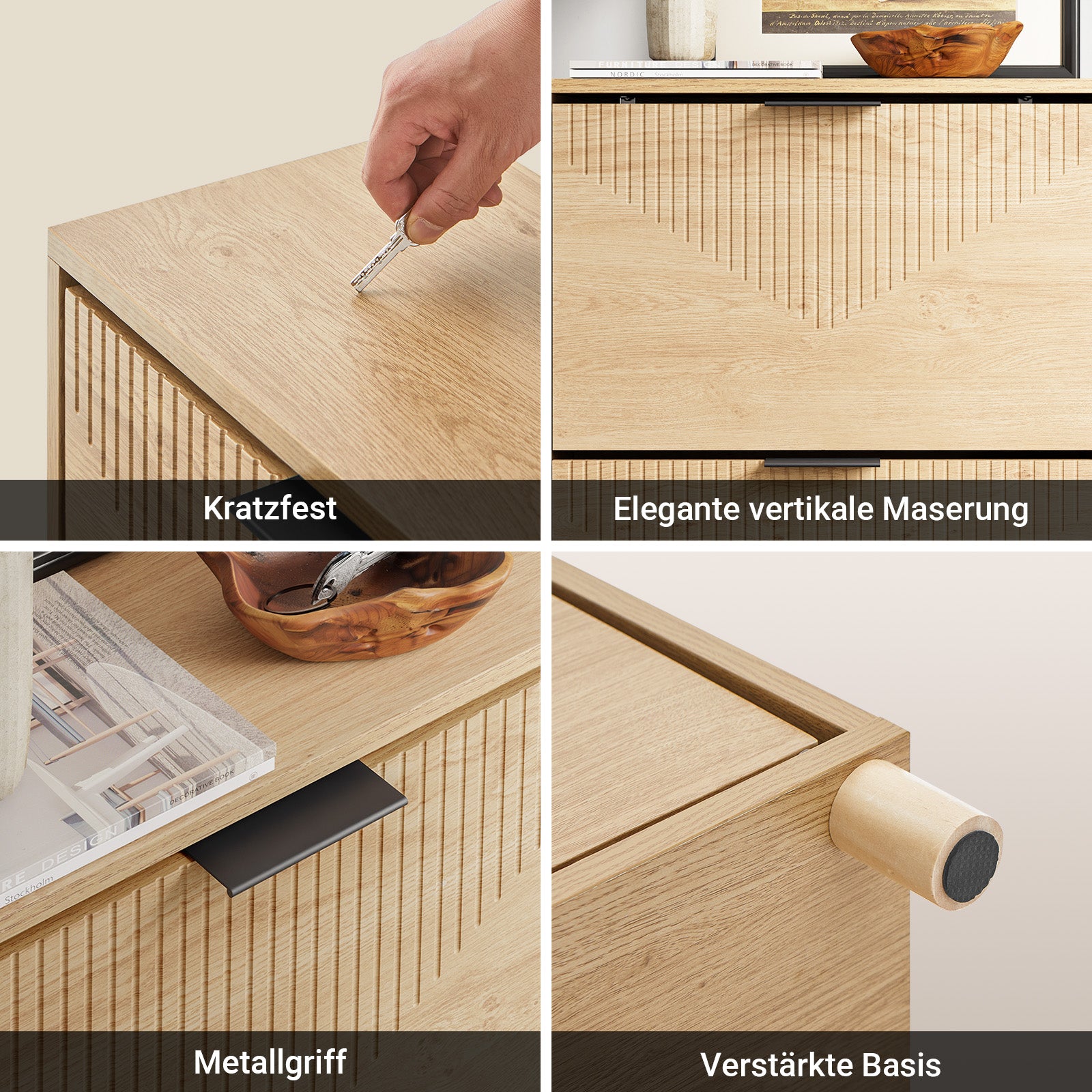 SoBuy Schuhschrank Schmal Holz 24cm breit FSR213-N