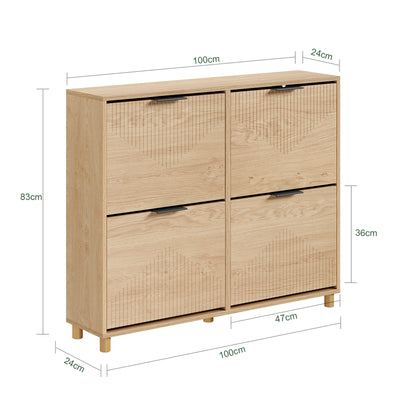 SoBuy schuhschrank schmal 24cm breit Farbe Holz Maße 100x24x83cm FSR214-N