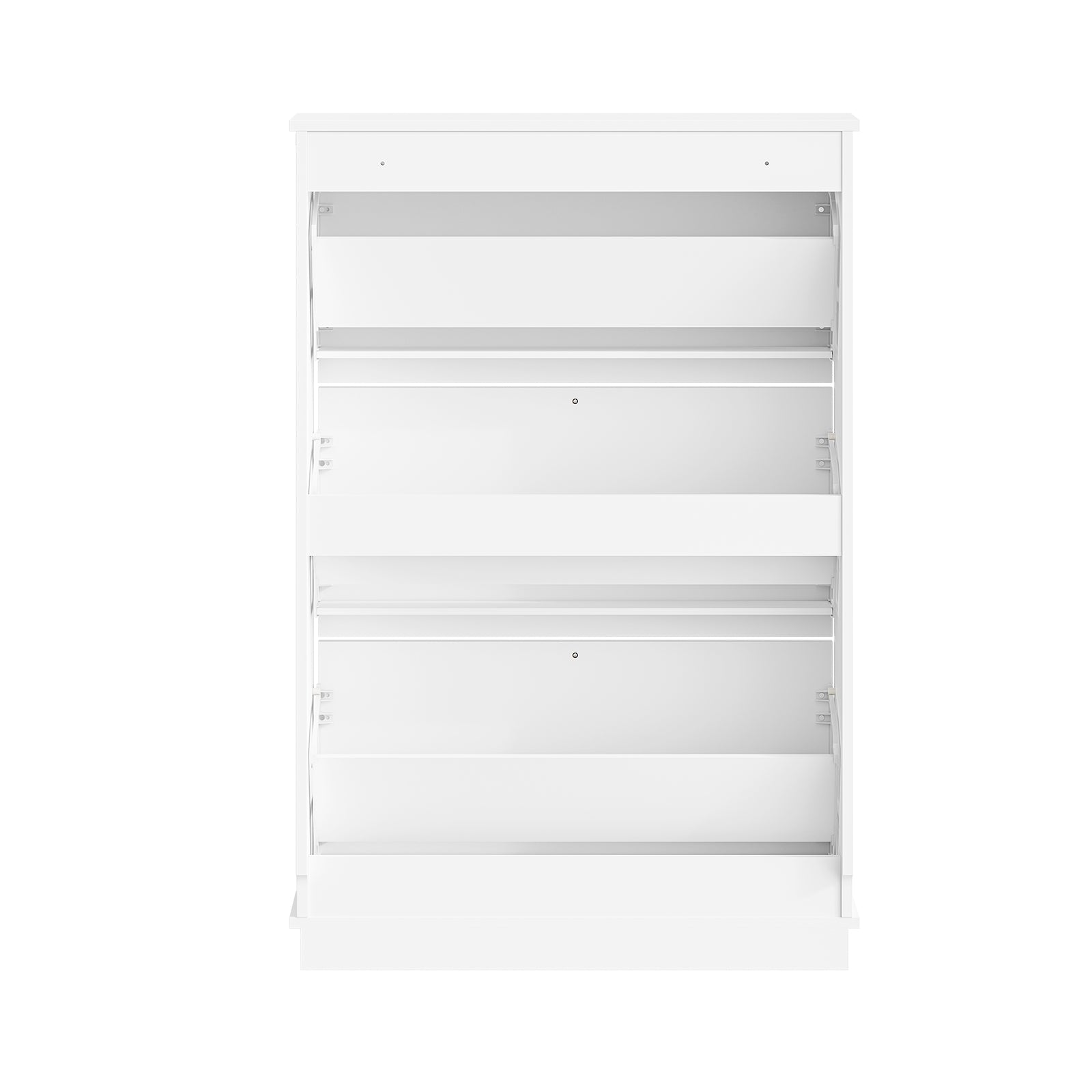 SoBuy | Schuhkipper mit 3 Klappen | Extrem Schmal 18cm | Weiß | FSR215-W