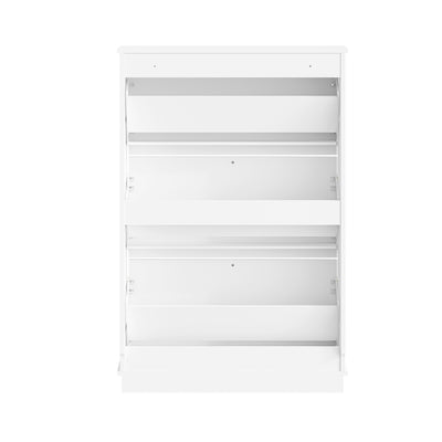 SoBuy | Schuhkipper mit 3 Klappen | Extrem Schmal 18cm | Weiß | FSR215-W