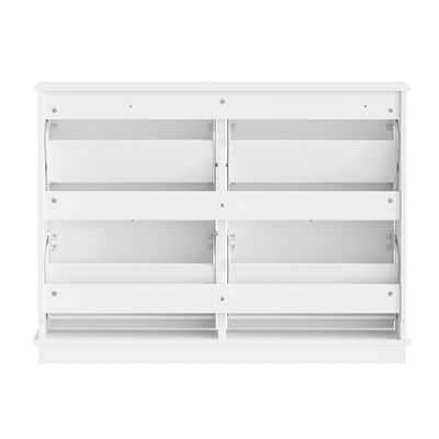 SoBuy | Schuhkipper mit 4 Klappen Extrem Schmal 18cm | Weiß 105×18×78cm | FSR216-W