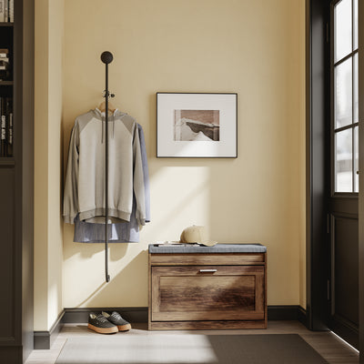 SoBuy Schuhbank schmal 24cm | mit Sitzfläche für große Schuhe bis EU 47 | FSR218-F