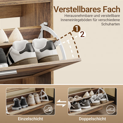 SoBuy Schuhbank schmal 24cm | mit Sitzfläche für große Schuhe bis EU 47 | FSR218-F